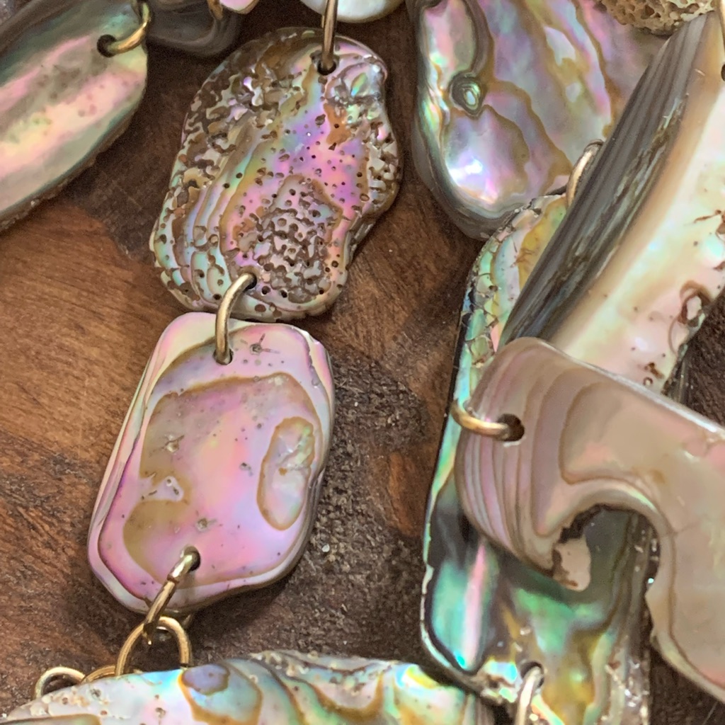 Gorgeous Ooak Abalone Shell Artesian Jewelry Necklace Beach Vacation 25$